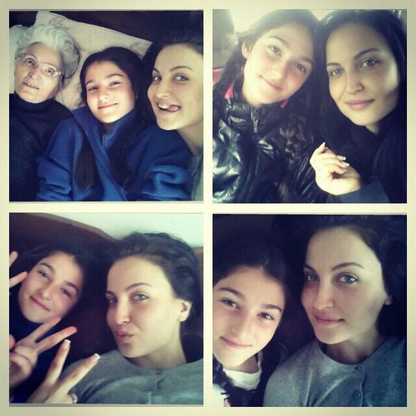 Elli Avram 'The three ladies ;) Having a good time chilling with my lill cousin and grandmom'