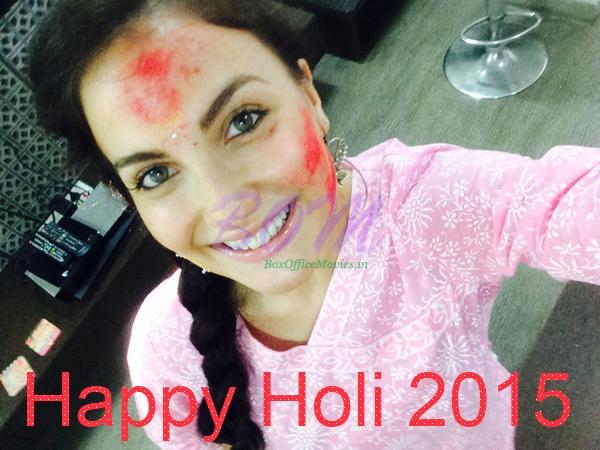 Elli Avram wishing Happy Holi 2015