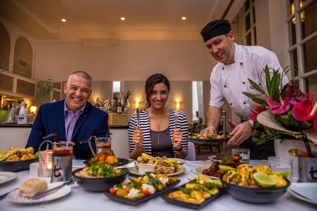 Enjoying the spread at Coco's Restaurant in Pullman Cairns International