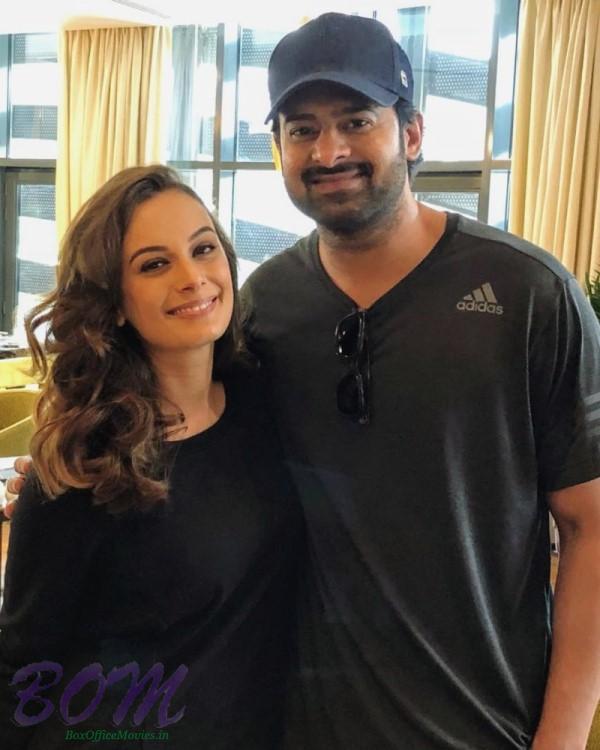 Evelyn Sharma selfie with actor Prabhas