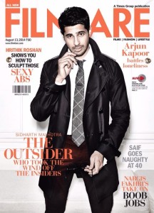 Filmfare brand new cover boy Sidharth Malhotra on the latest issue August 13, 2014