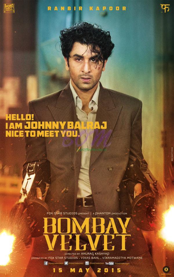 First Poster of Bombay Velvet starring Ranbir Kapoor in Action with guns and bullets.