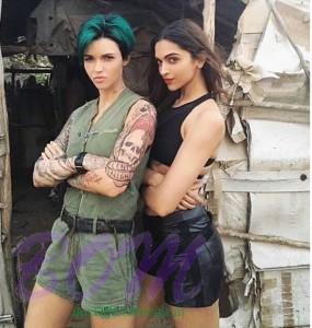 Gorgeous Deepika Padukone and Ruby Rose pose for the camera on the sets of XXX XanderCageReturns