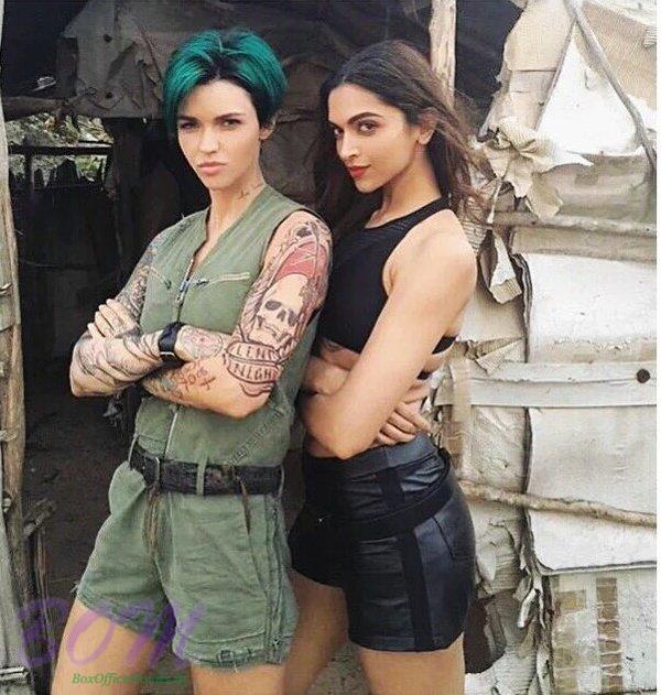 Gorgeous Deepika Padukone and Ruby Rose pose for the camera on the sets of XXX XanderCageReturns