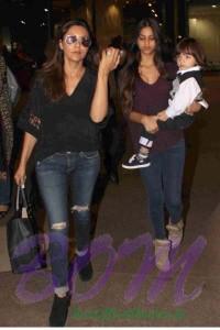 Gauri Khan, Suhana with little boy Abram