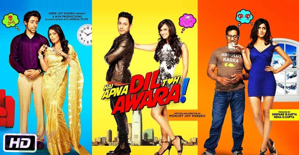 Hai Apna Dil Toh Awara movie poster with 3 couples