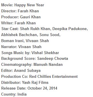 Happy New Year Movie Details