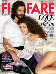 Harshvardhan Kapoor cover boy with cover girl Saiyami Kher for Filmfare July 2016