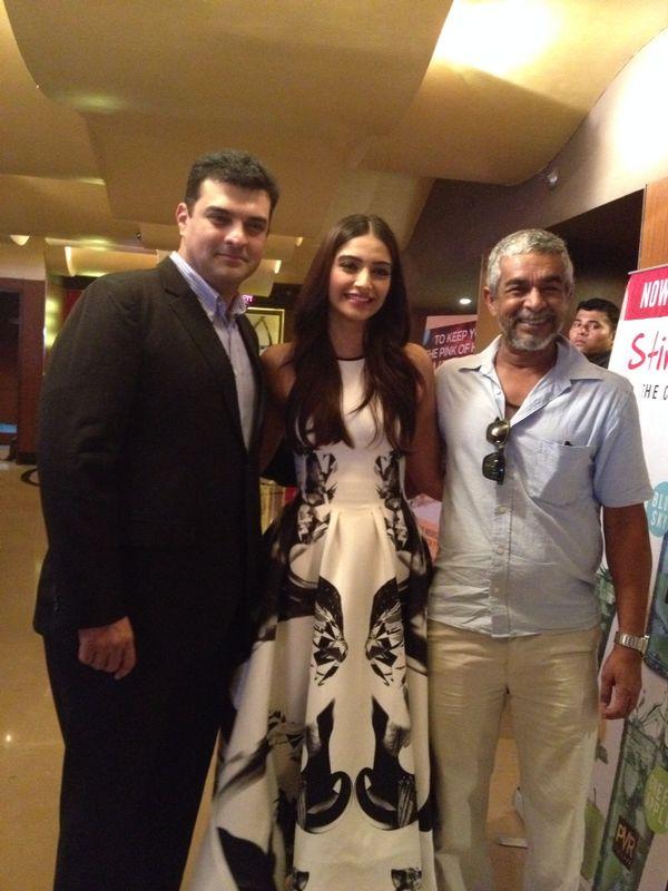 Here's Siddharth Roy Kapur, Sonam Kapoor and director Shashank Ghosh at the Khoobsurat trailer launch.