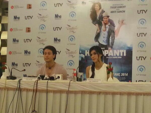 Heropanti stars TIGER SHROFF and Kriti Sanon at a press conference in Nagpur