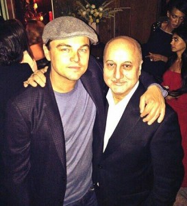 Hollywood with Bollywood - Anupam Kher with Leo Di Caprio