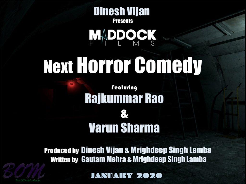Horror Comedy announced featuring Rajkummar Rao and Varun Sharma in leading roles