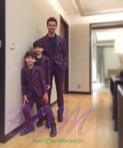 Hrithik Roshan and kids all dressed up in same color for IAAA awards last night