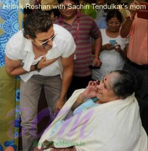 Hrithik Roshan caught in a candid moment with Sachin Tendulkar's mom