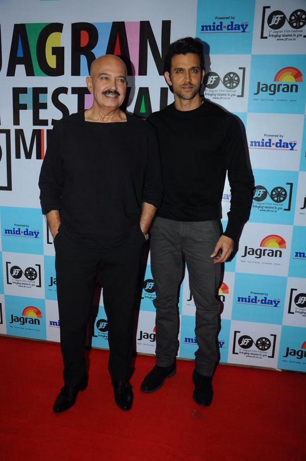 Hrithik and Rakesh Roshan in vogue at the film festival.