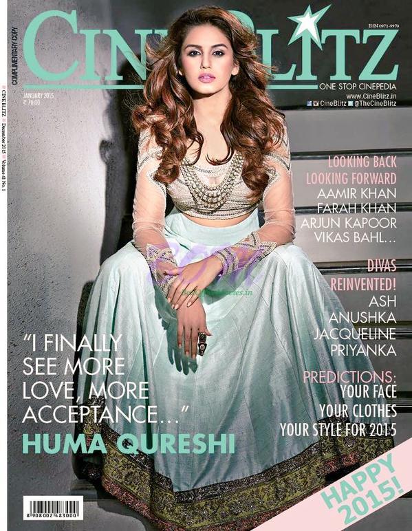 Huma Qureshi on the cover page of Cine Blitz magazine January 2015 Issue