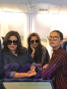 Huma Qureshi‏ with Farah Khan and Sania Mirza