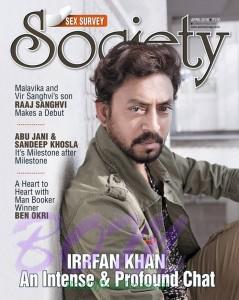 IRRFAN Khan cover page boy for SOCIETY Apr 2016 issue