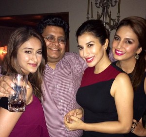 In Pictute Tanuj Garg with party angels Ileana D'cruz, Huma Qureshi and Sophie Chodhary