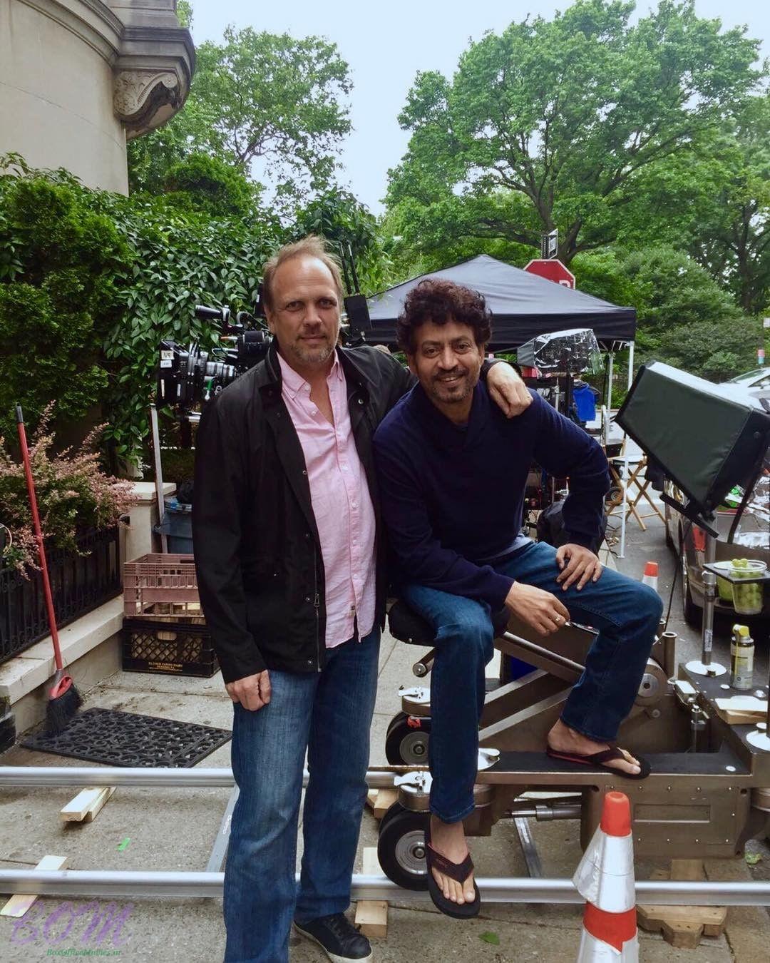 Irrfan Khan with cameraman Chris while shooting for The Puzzle movie