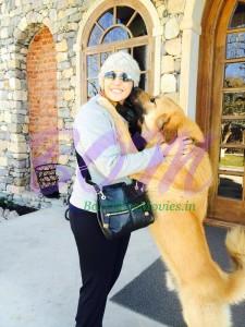 Isha Koppikar ‏In her mussorie family house with her lovely dog Hunter