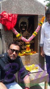 Jackie Shroff with sitting in a chowk named after actor music director Adesh Srivastav