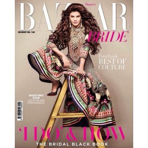 Jacqueline Fernandez cover page girl of Bazaar Bride - Issue July August 2014