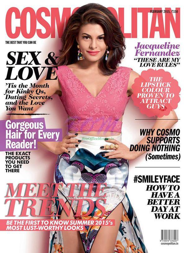 Jacqueline Fernandez looking awesome on Cosmopolitan India Feb 2015 Issue