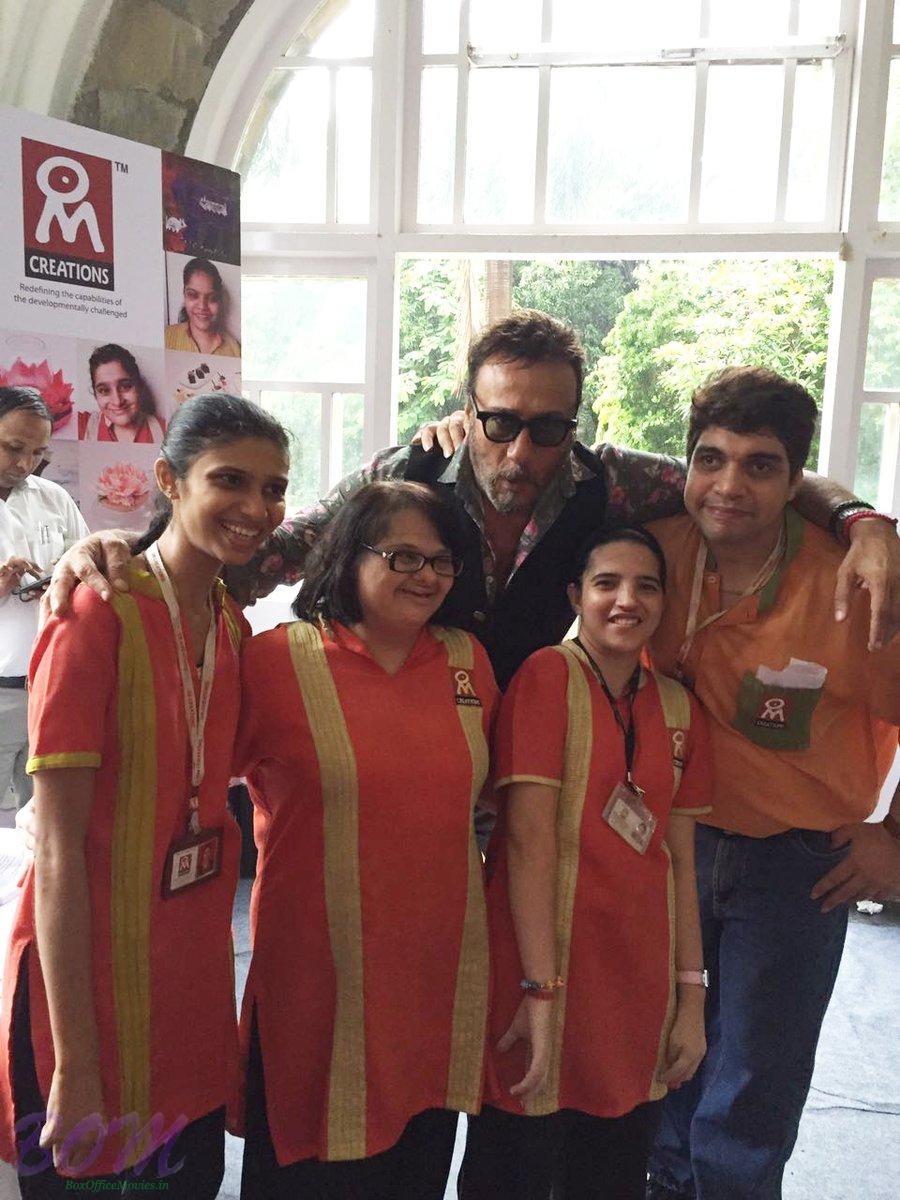 Jakie Shroff with kids of Om Creations NGO