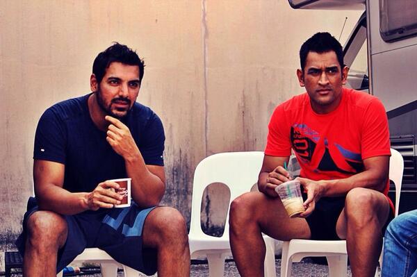 John Abraham and Mahendra Singh Dhoni picture together. John said 'It's the start of something new! Ready to see us in new avatar'