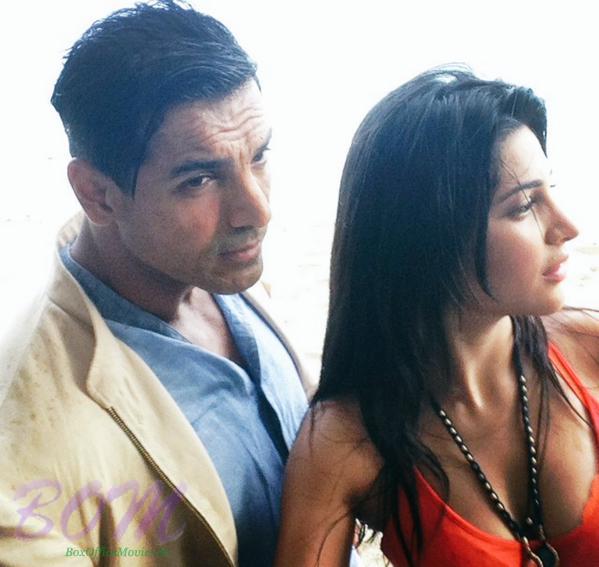 John Abraham and Shruti Haasan picture from the shoot of Rocky Handsome movie