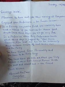 Kalki Koechlin greeting letter from a fan for performance in Yeh Jawani Hai Diwani