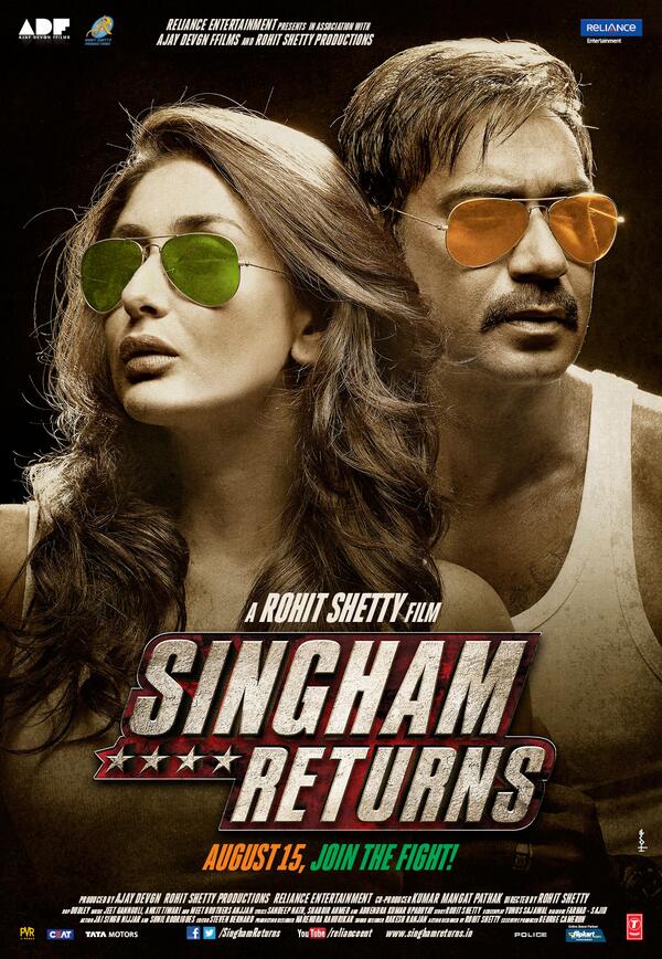 Kareena Kapoor and Ajay Devgn Singham Returns First poster together