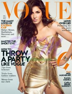 Katrina Kaif on the cover page of Vogue India magazine December 2014 issue