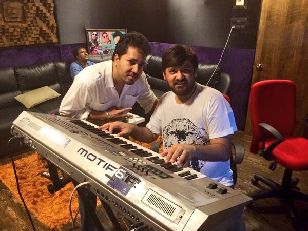 King Mika Singh with Wajid Khan is composing something spl at MS Studio