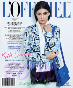 Kriti Sanon on the cover of L'Officiel APRIL 2015 Youth Special Issue