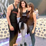 Kriti Sanon with Shiamak's trained instructors Pratik Keswani and Sweekrity