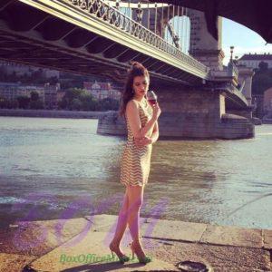 Kriti Sanon with a glass of wine at Danube river in Budapest