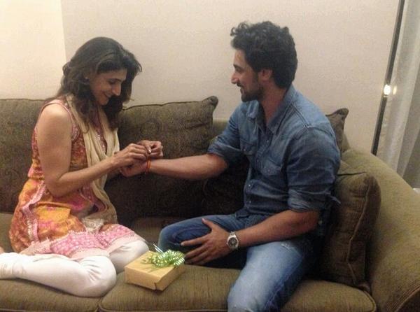 Kunal Kapoor with her sister on Raksha Bandhan Festive Day