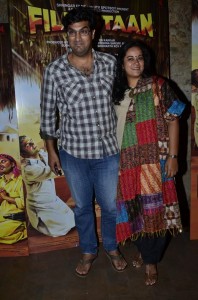 Kunal Roy Kapur with his wife at the Filmistaan Celebrity Screening