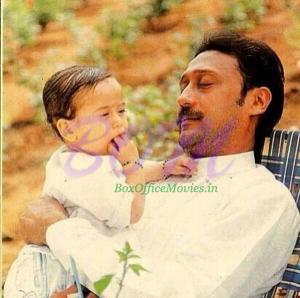 Little Tiger Shroff with dad Jackie Shroff