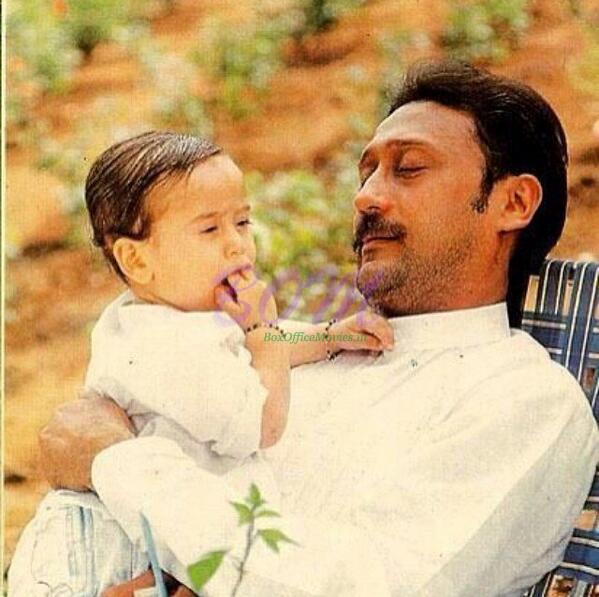 Little Tiger Shroff with dad Jackie Shroff