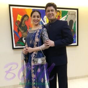 Madhuri Dixit with her husband before heading to Preeti Zinta after wedding bash