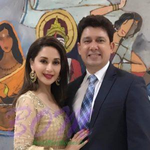 Madhuri Dixit with her husband on February 2017