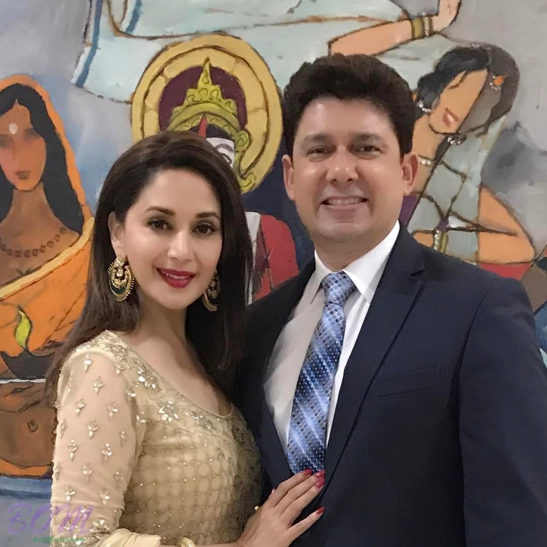 Madhuri Dixit with her husband on February 2017