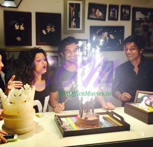 Mahesh Shetty with Sushant Singh Rajput while celebrating his birthday on 21 Jan 2015