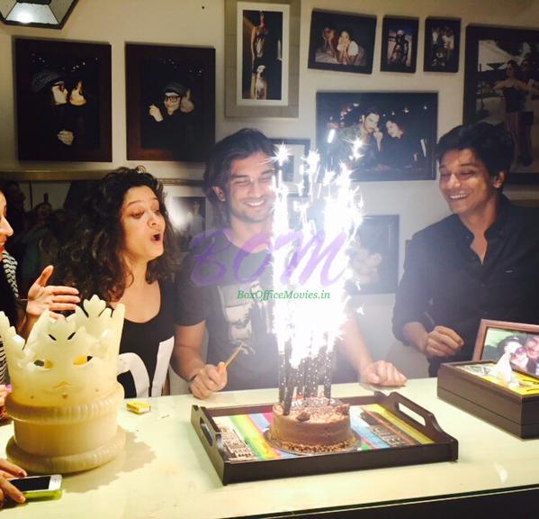 Mahesh Shetty with Sushant Singh Rajput while celebrating his birthday on 21 Jan 2015