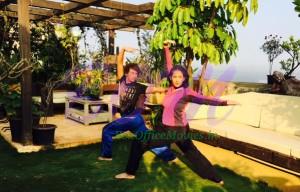 Manisha Koirala doing Tao power Yoga with Deepak Das