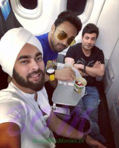 Manjot, Varun and Pulkit chilling in the plane