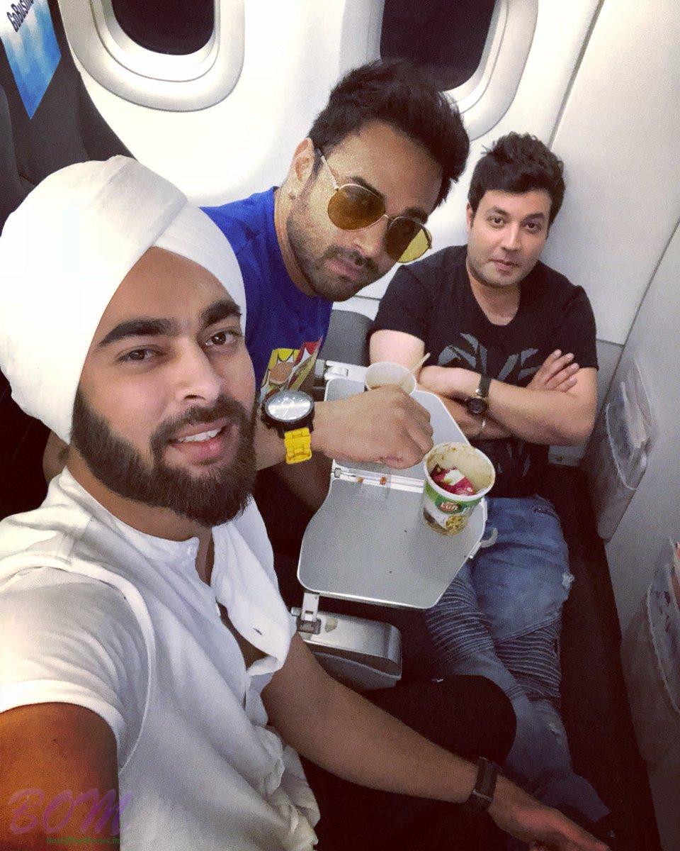 Manjot, Varun and Pulkit chilling in the plane